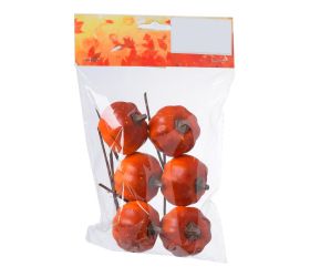 Tekvice v sáčku s/6 10cm oranžové