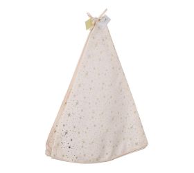 Kryt stojana na strom, vz. hviezda krém/zla textil pr.120cm