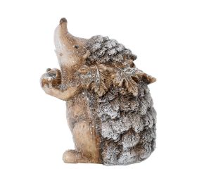 Ježko jablko béž/hne/bie/str gliter poly 10*8,2*12cm