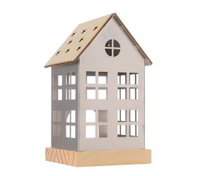 Svietnik domček kov 12,5x11,3x21cm