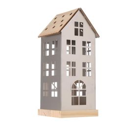 Svietnik domček kov 15x13x33cm