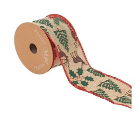 Stuha vian juta/jeleň 6,3cmx10m 4638g