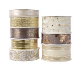 Stuha polyester mix zlatá far 8ass1,5cmx4m