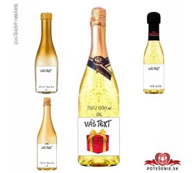 Šumivé víno so zlatom k Vianociam - červený balíček