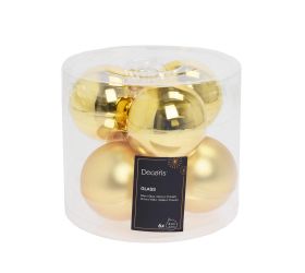 Guľa sklo lesk/matná tm. zlatá pr.8cm