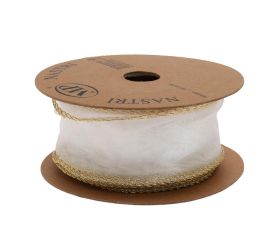 Stuha tyl biela/zlatý lem 4cm/10m 4979g 01