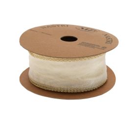 Stuha tyl krém/zlatý lem 4cm/10m 4979g 02