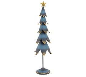 Stromček mod-zla s hviezdou plech 40x11x8cm