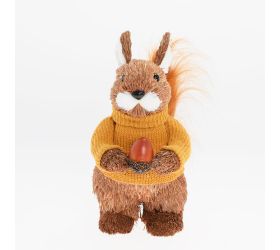 Veverička s orieškom, ora/hne, slama 13*17*26cm