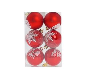 Gule plast. čer/bie ornament mix s/6 6cm