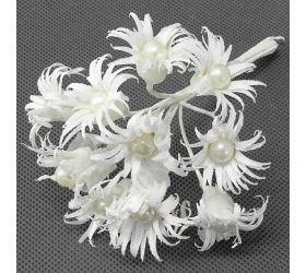 24fl05-21 kvietok s perličkou biely s/10