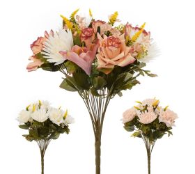 Kytica chryz. + ruža 3f 48cm