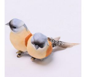 Vtáčik na štipci bledohnedý 12cm mix