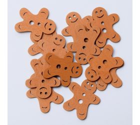 Drevený perníček hnedy  4x3,5cm s/12