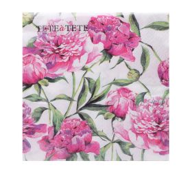 Tl572000 servítky  tat pink peonies 3vrs/33x33cm