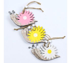 Záves slimák drevo  s/2 mix f 9x6.8cm