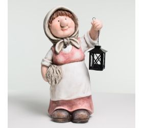 Babička s lampášom mgo 24.5x18x47cm