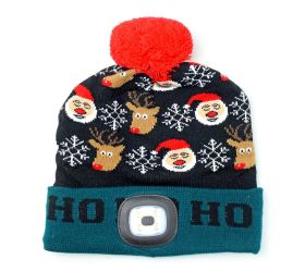 Čiapka x-mas ho-ho,zel.-čierna,4xsmd led