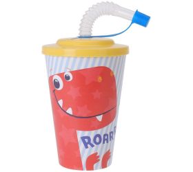 Hrnček na pitie plast so slamkou 4ass