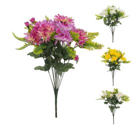 Kytica chryzantéma, drob. kvety, zeleň, 4f 46cm