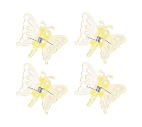 Klips motýľ rosteto žltý 4ks, 4 x 3 cm