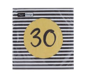 201317 servítky 30th birthday 33x33cm