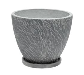 J34 kvetináč + miska nova tm.čierny 30xh24.5cm s