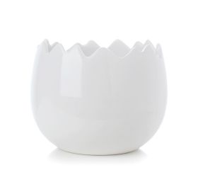 Kvetináč biely šrkupinka porcelán 14,5*14,5*11,5cm