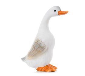 Húska stojaca bielo-hnedá/ora keramika 14,5*10*24,5cm