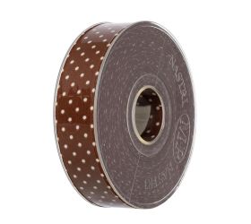 Stuha bodky 2,5cmx15m hnedá 4482 39