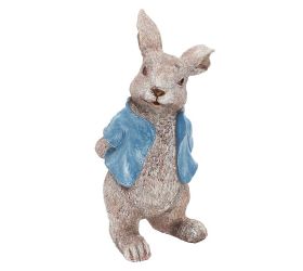 Zajac modrý kabátik 18*12*26cm