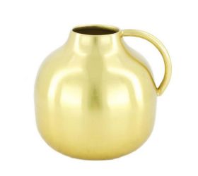 Váza fľaša kovová s uchom 14x14x13,5cm / 111286