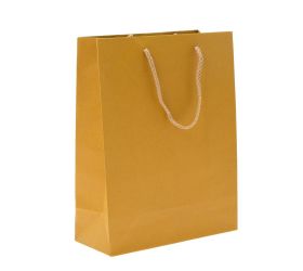 Taška papier stredná kraft žltá 22x29+10