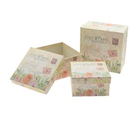 Darčeková krabička kvety s/3 13x7,5-17x9,5cm