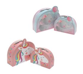 Darčeková krabička kufrík s/2 mix 2 28.5x21x9.3cm/21.5x16x8.3cm