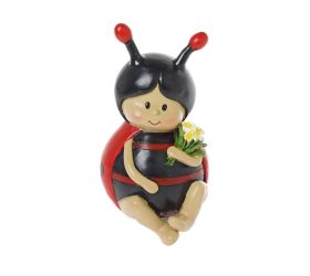 Lienka s kvietkom polyrez 8,5x10x15,5cm