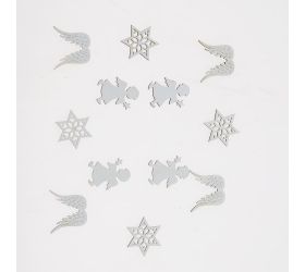 Drevené ozdoby biele mix/3 s/12 3,5*0,3*3,5cm