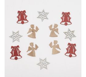 Drevené ozdoby nat/bie/čer 3,5*0,3*3,5cm