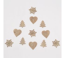 Drevené ozdoby natural mix/3 s/12 3,5*0,3*3,5cm