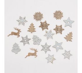 Drevené ozdoby nat/bie mix/9 s/18 3,5*0,3*3,5cm