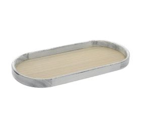 Tácka ovál bielo/béž drevo 54,5*2,5,5*3,8cm