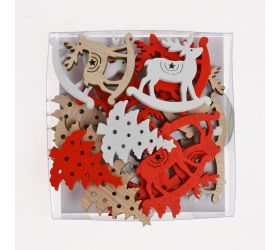 Drevené ozdoby bie/čer mix/3 s/24 9*9*2cm