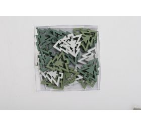 Drevené ozdoby stromček bie/zel s/24 9*9*2cm