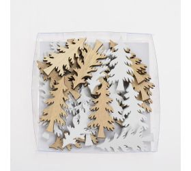 Drevené ozdoby stromček nat/bie s/24 9*9*2cm