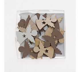 Drevené ozdoby anjel bie/nat/hne s/24 9*9*2cm