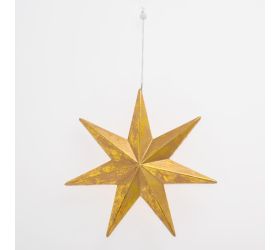 Záves hviezda zlatá drevo 21,5*21*4cm
