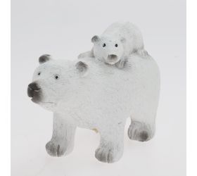 Ľadový medveď s mláďaťom poly 14,5*6*9,5cm