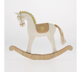 Kôň hojdací bie/nat filc 36*3*28cm
