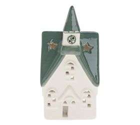 Kostolík bie/zel na sviečku porcel. 7,5*6,5*14,6cm