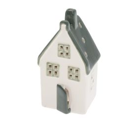 Domček bie/zel led porcel. 6,8*5,6*11cm